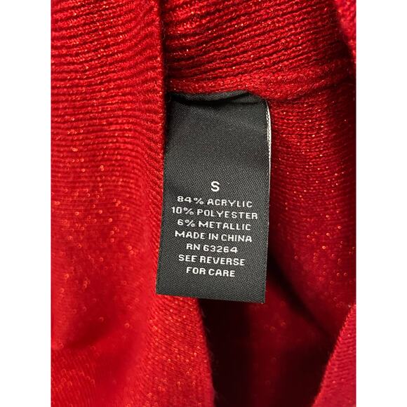 Dressbarn Embellished Rhinestone Sweater Long Sleeve Pullover Christmas Red S - Picture 6 of 10